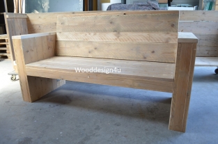 scaffolding wooden garden bench